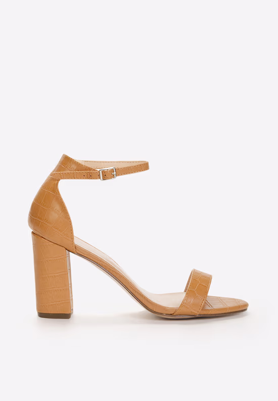 Sandale cu toc gros Leilana camel