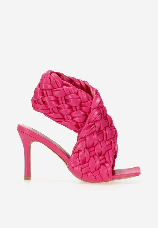Sandale cu toc subtire fucsia Hungueria