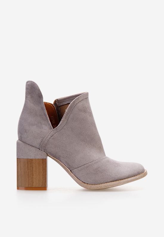 Botine cu toc gros Condesa gri