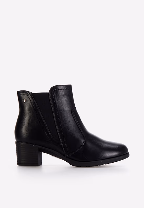 Botine cu toc gros negre Verona