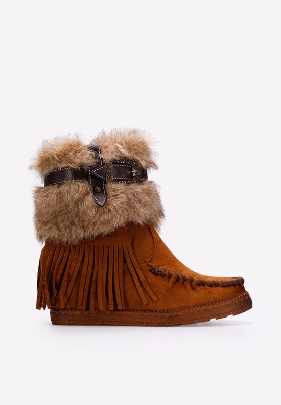 Cizme imblanite dama camel Pavia