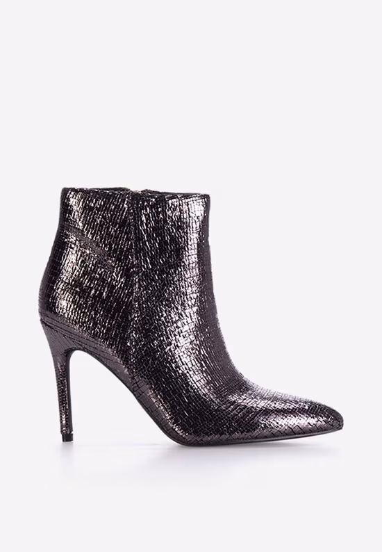 Botine cu toc subtire gri Zarate