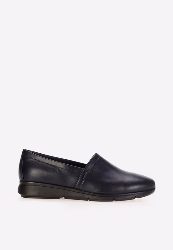 Scarpe casual donna in pelle blu navy Guilena