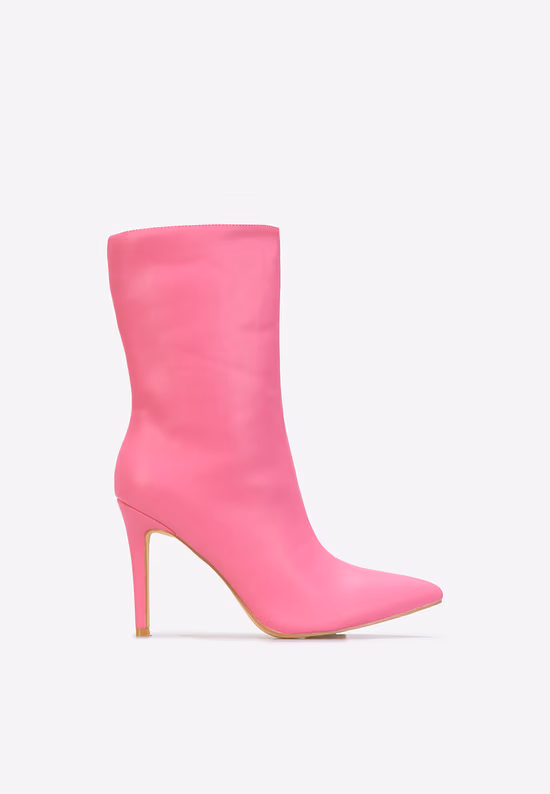 Botine cu toc subtire Ribera fucsia