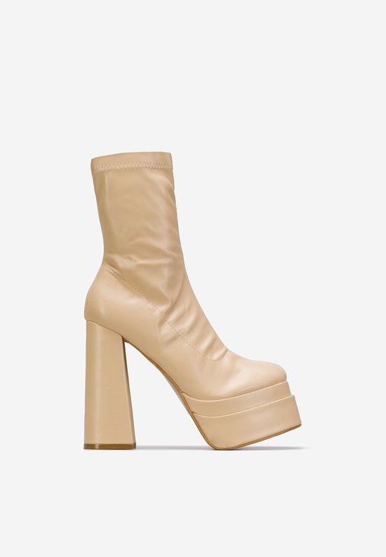 Botine cu platformă Aguaria bej