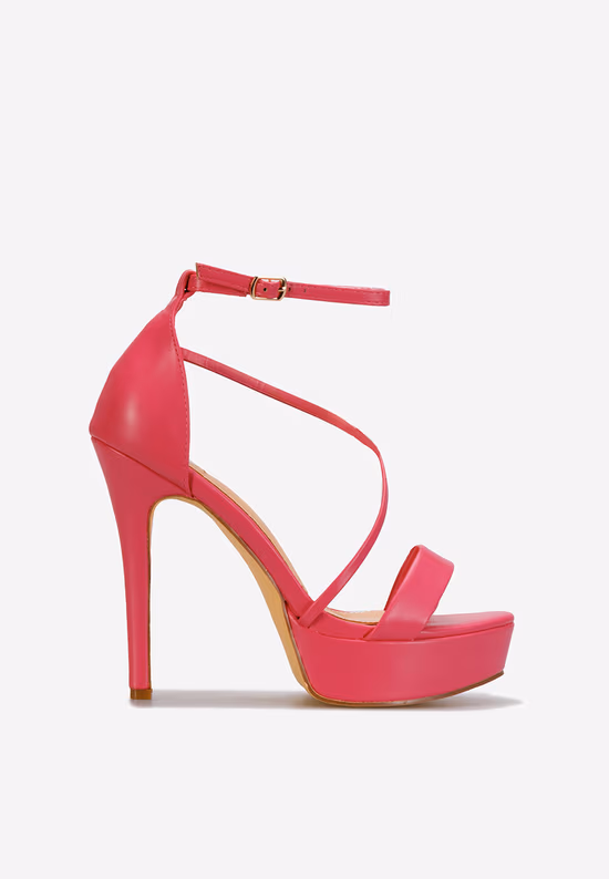 Sandali con tacco e plateau fucsia Jordy