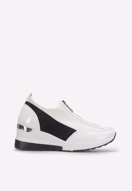 Sneakers cu platforma Dollie albi