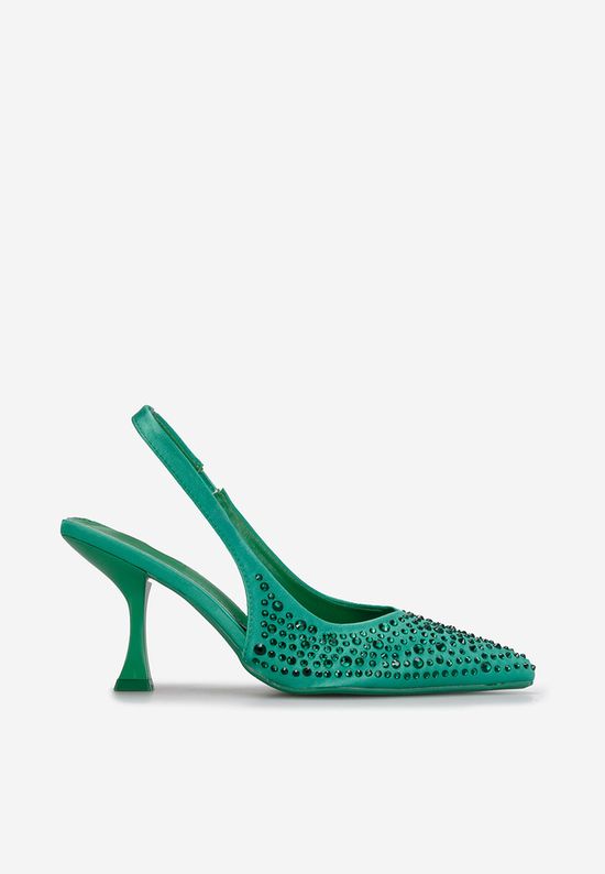 Πράσινες γόβες στιλέτο slingback Fyra