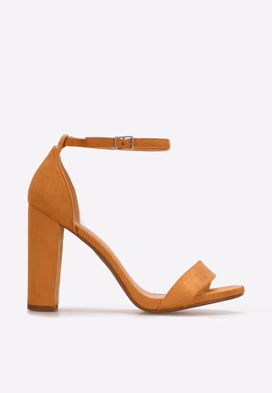 Sandale cu toc gros Palea camel