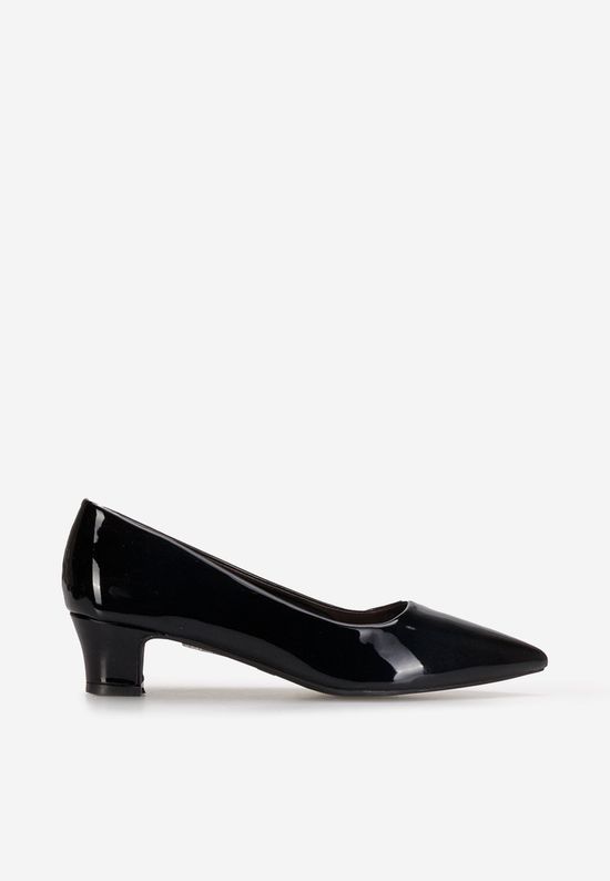 Escarpins vernis à talon carré noirs Ensa
