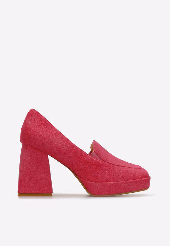 Pantofi cu toc gros roz Hoya