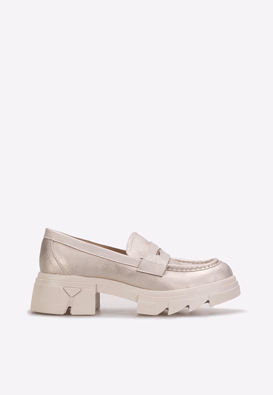 Zlati ženski loaferji Lerina
