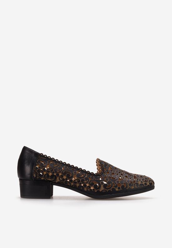 Pantofi cu toc mic Malva negri