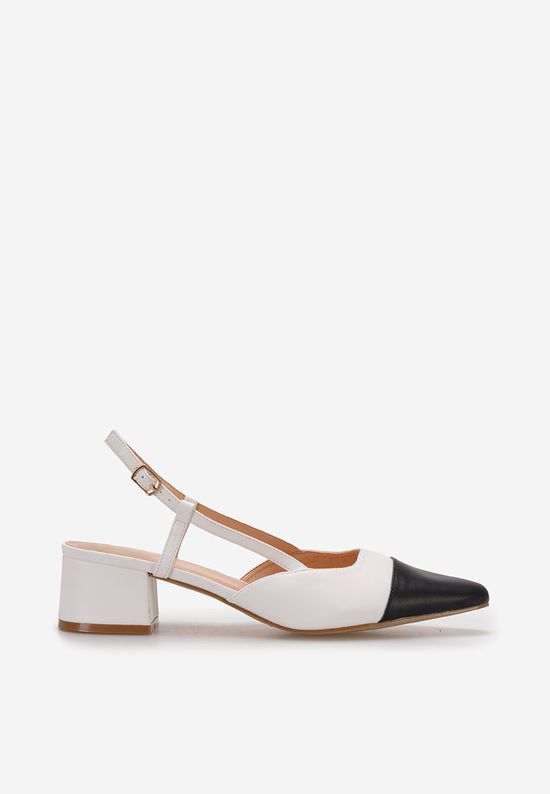Pantofi slingback Nathrea albi