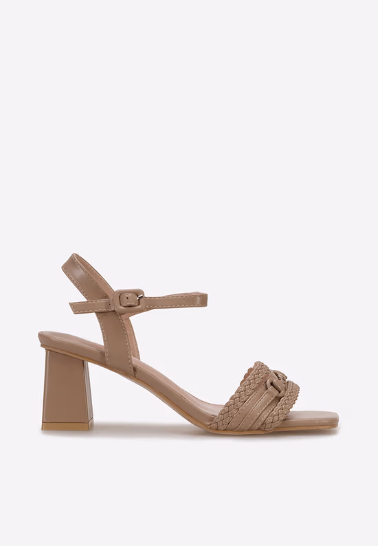 Sandale cu toc gros kaki Egenia