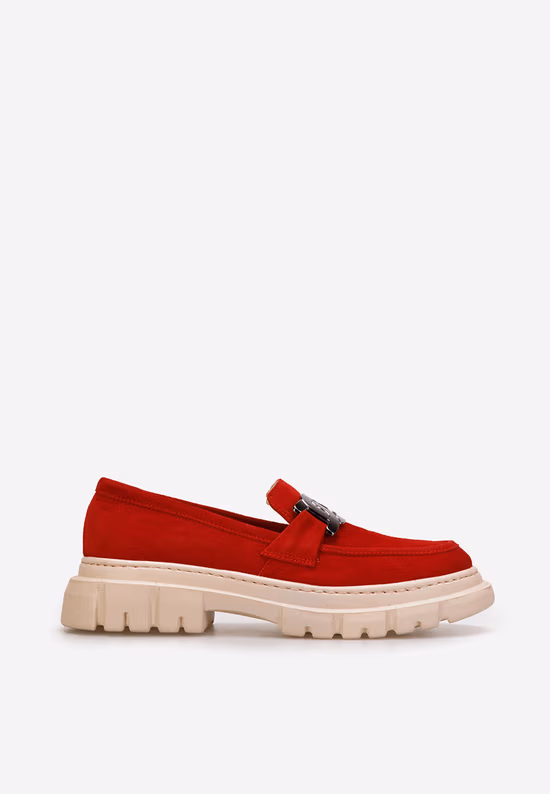 Mocasini piele naturala Haza V3 rosii