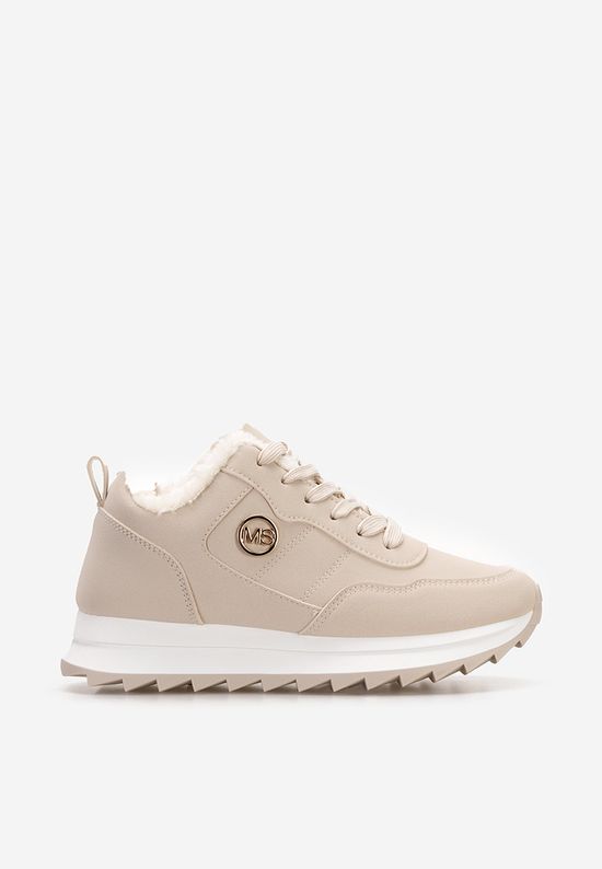 Sneakers donna con pelo beige Lavega