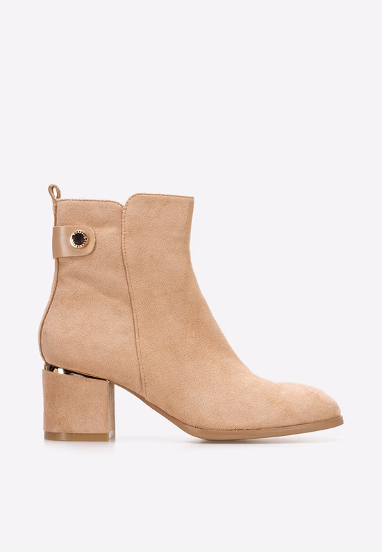 Botine cu toc gros Sikora kaki
