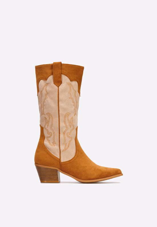 Cizme cowboy dama Kania camel
