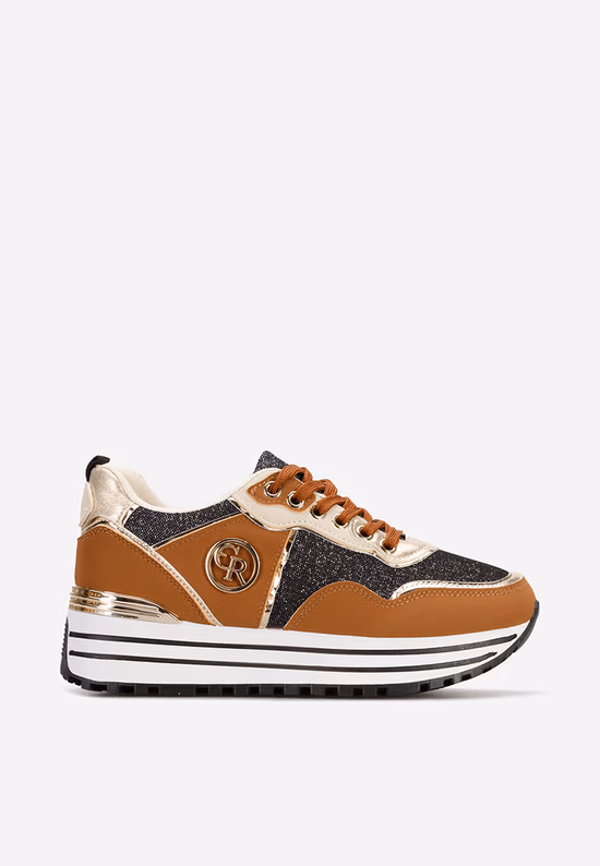 Κάμελ sneakers με πλατφόρμα Eranova