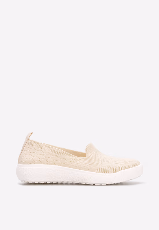 Béžové dámske plátené slip-on tenisky Akova