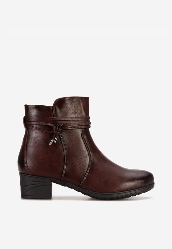 Botine cu toc mic Caserta grena