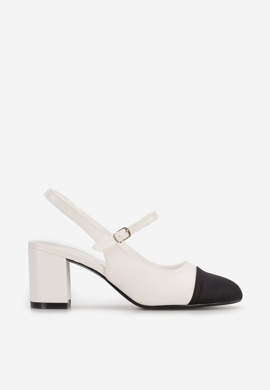 Pantofi slingback Aviria albi