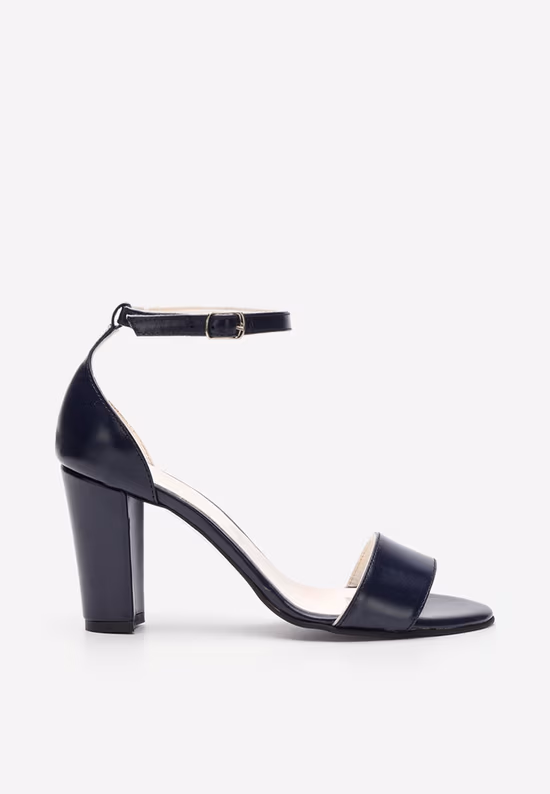 Sandale cu toc gros Amais navy