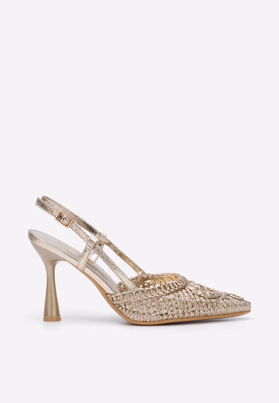 Χρυσές γόβες slingback Azzie V2