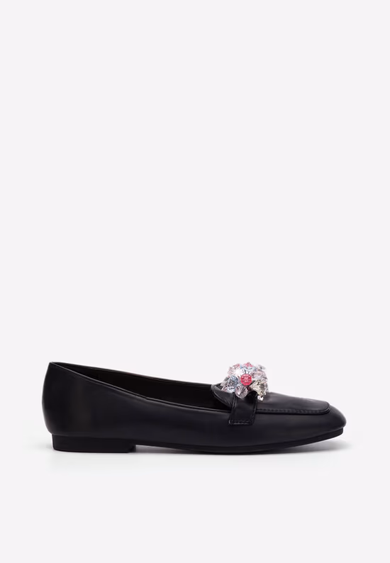 Črni ženski loaferji Anicuta