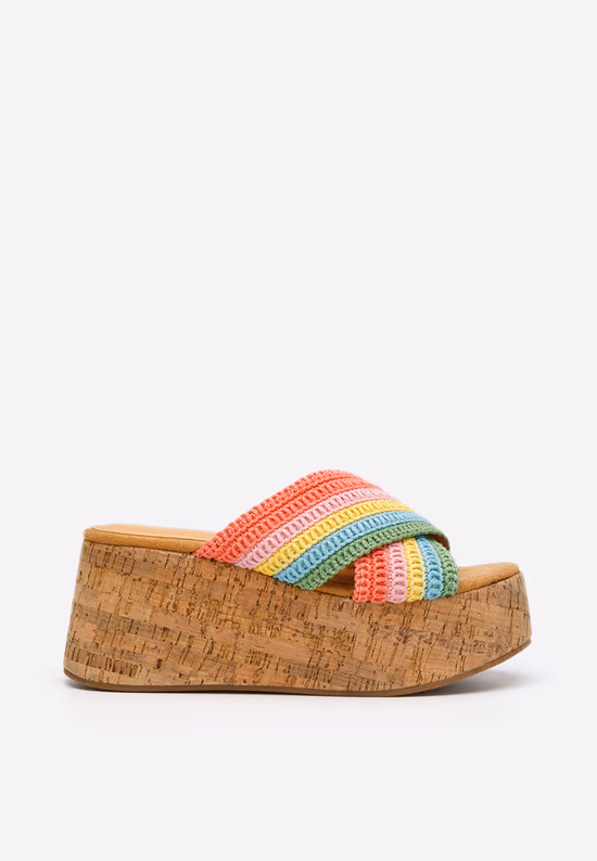 Πολύχρωμα mules με πλατφόρμα Sousie