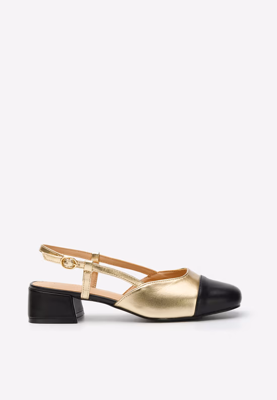 Escarpins slingback dorés Arika