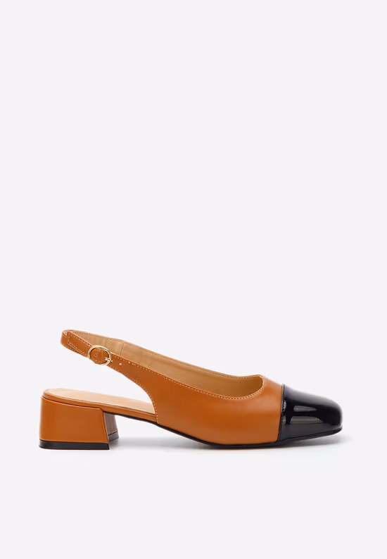 Pantofi slingback Charissa camel