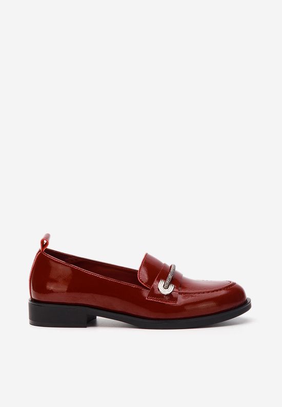 Mocassins en cuir naturel bordeaux Vibia