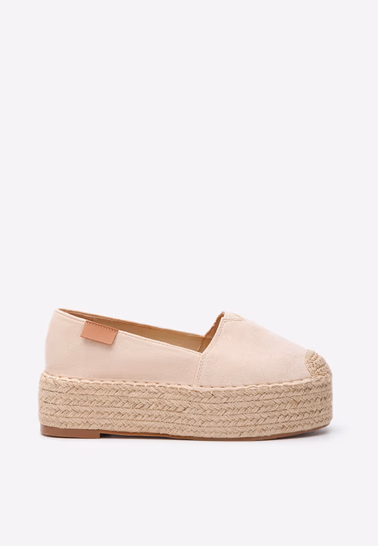 Bež espadrile s platformo Laguna