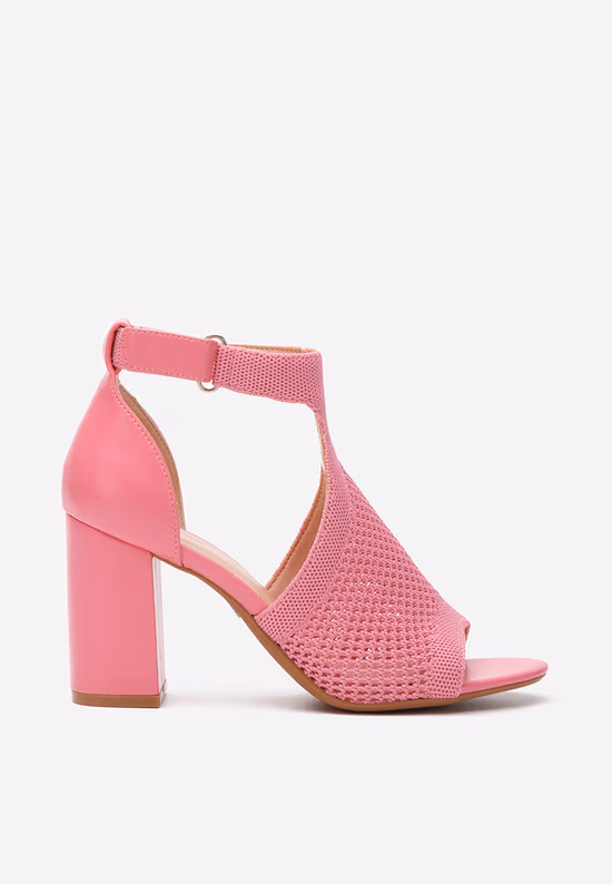Sandale cu toc gros Oxiana fucsia