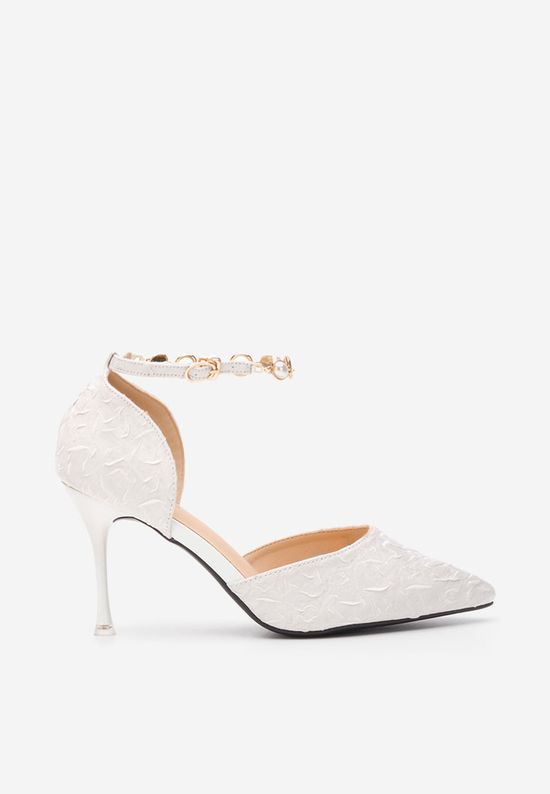 Pantofi stiletto Ameria albi