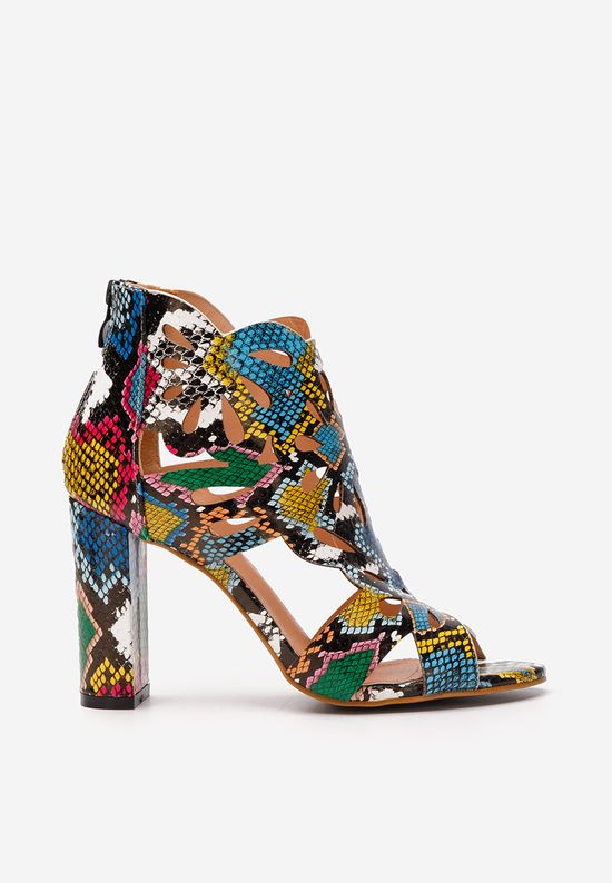 Sandale cu toc Chava multicolore
