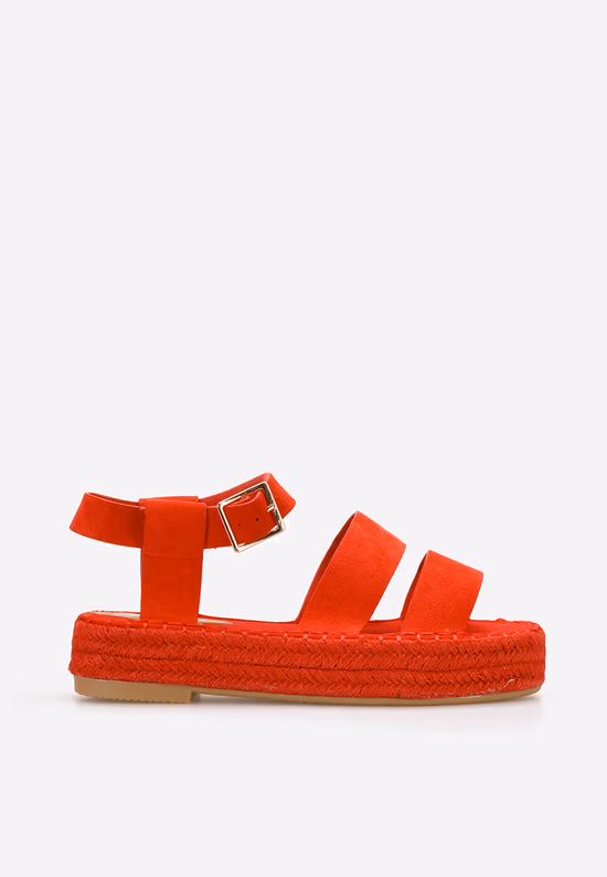Rdeči sandali espadrile Coraline