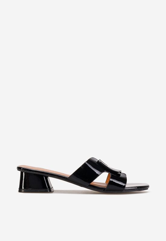 Μαύρα mules με τακούνι Loreleia
