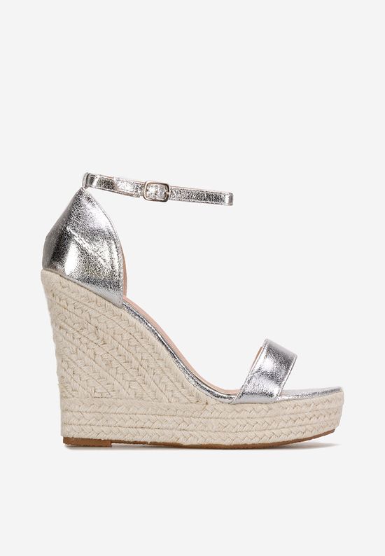 Sandale tip espadrile Dajana argintii