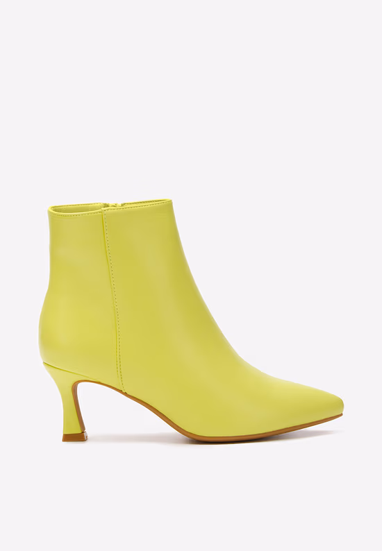 Botine cu toc subtire Kaina verzi neon