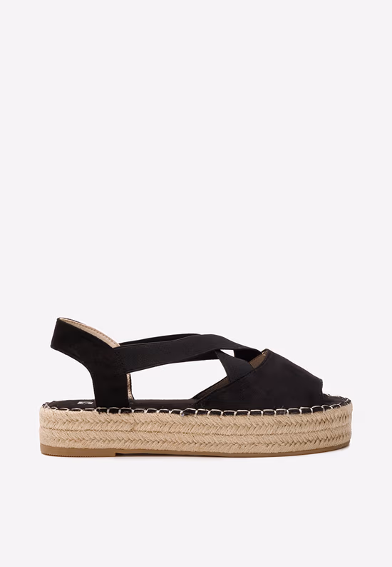Čierne espadrilkové sandále Nola