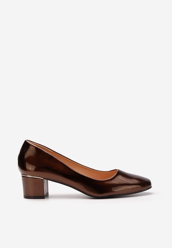 Pantofi cu toc gros Sharla bronze