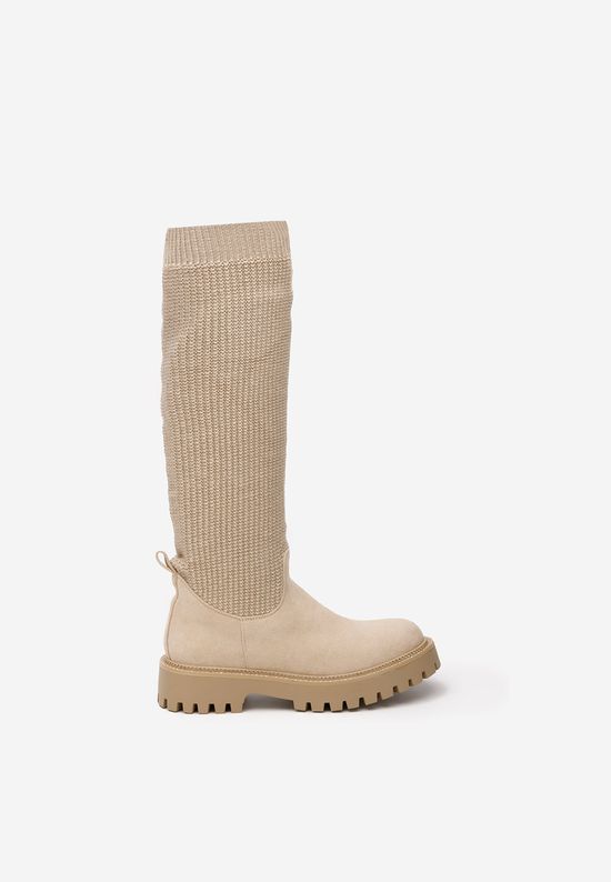 Stivali a calza beige Zorina V2