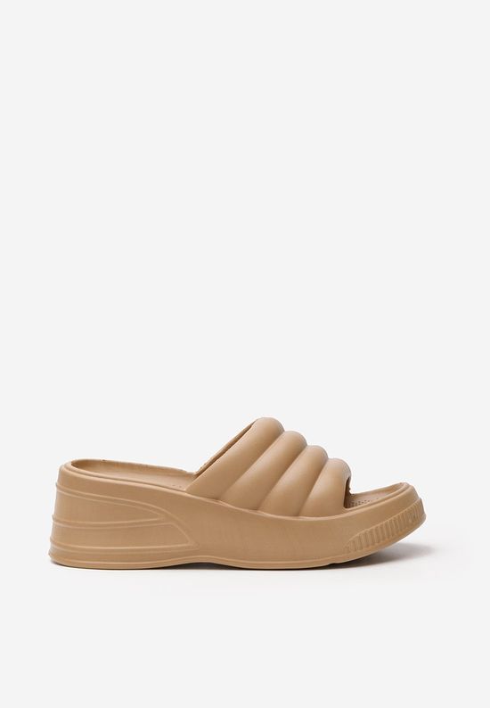 Khaki natikači s platformo Etana