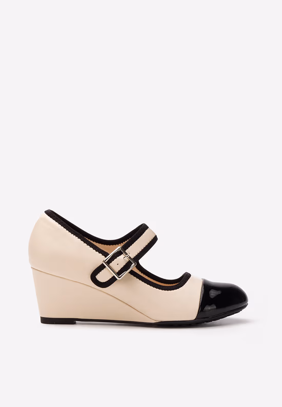 Chaussures compensées beiges Olivis