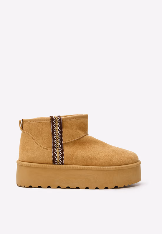 Ghete cu platformă Liley camel