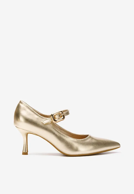 Pantofi stiletto Natela aurii