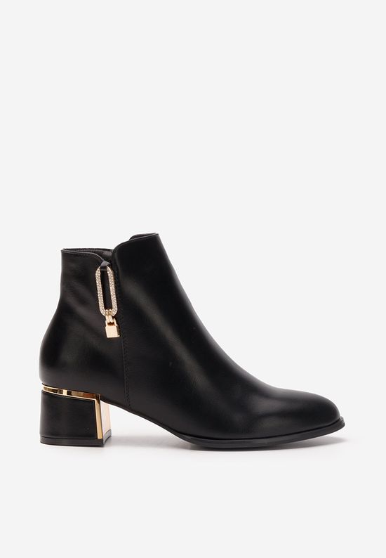 Botine cu toc gros Viky negre